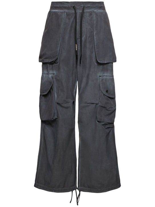 A Paper Kid: Unisex nylon cargo pants - Black - men_0 | Luisa Via Roma