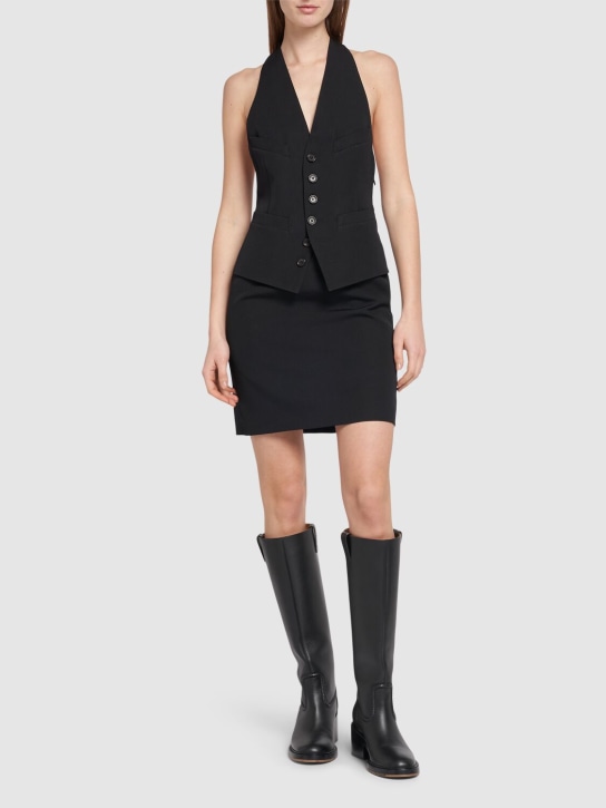 Dsquared2: Vestido chaleco de lana stretch - Negro - women_1 | Luisa Via Roma