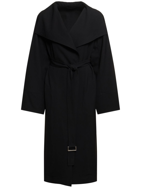 Toteme: Signature viscose twill coat - Black - women_0 | Luisa Via Roma