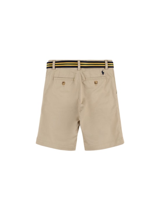 Polo Ralph Lauren: Stretch cotton twill shorts - Haki - kids-boys_1 | Luisa Via Roma
