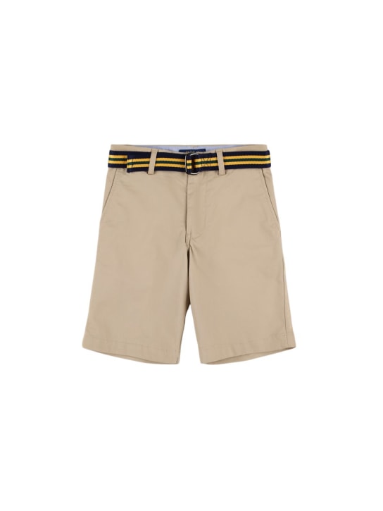 Polo Ralph Lauren: Stretch cotton twill shorts - Haki - kids-boys_0 | Luisa Via Roma