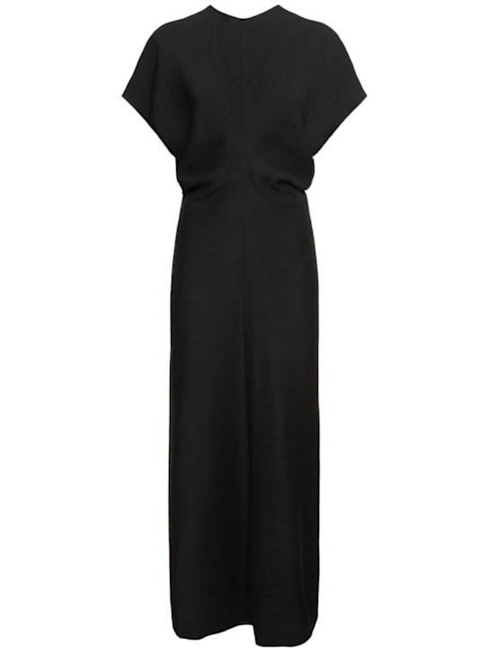 Toteme: Slouch waist viscose midi dress - women_0 | Luisa Via Roma