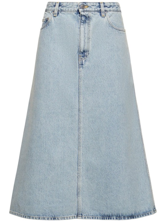 Toteme: Organic cotton denim midi skirt - Blue - women_0 | Luisa Via Roma