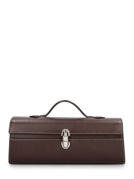 Savette: The Slim Symmetry smooth leather bag - Brown - women_0 | Luisa Via Roma