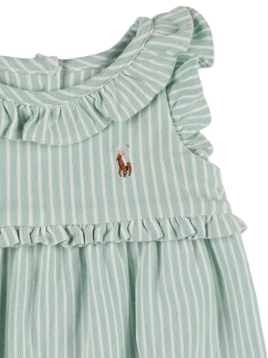Polo Ralph Lauren: Cotton poplin romper - Beyaz/Mavi - kids-girls_1 | Luisa Via Roma