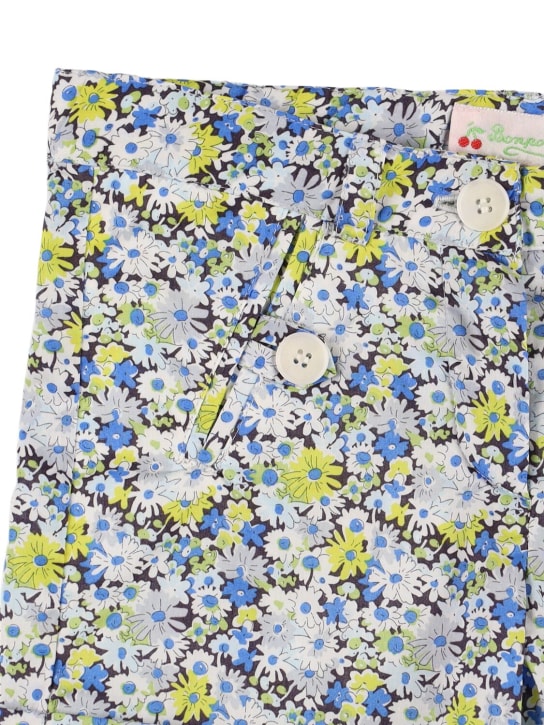 Bonpoint: Shorts de popelina de algodón estampados - Azul - kids-girls_1 | Luisa Via Roma