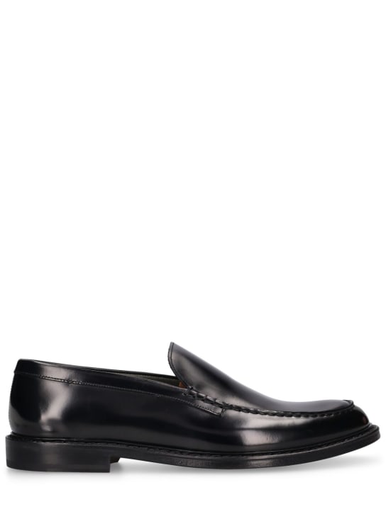 Doucal's: Leather loafers - Siyah - men_0 | Luisa Via Roma