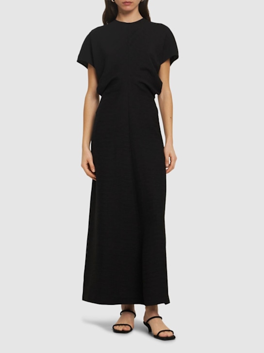 Toteme: Slouch waist viscose midi dress - women_1 | Luisa Via Roma