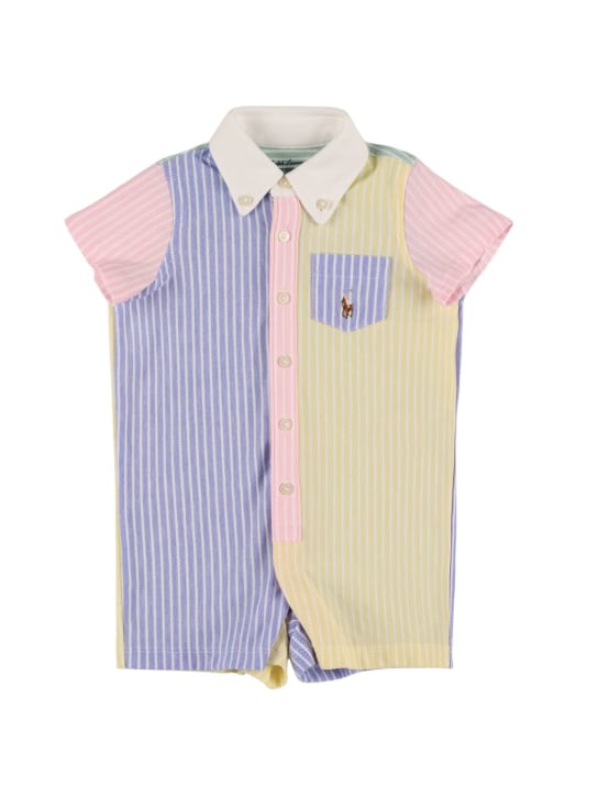 Polo Ralph Lauren: Cotton poplin romper - Multicolor - kids-girls_0 | Luisa Via Roma