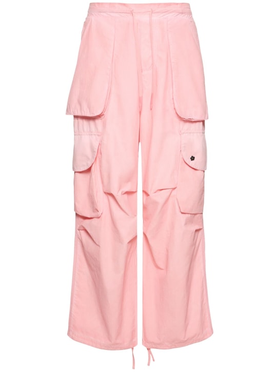A Paper Kid: Unisex nylon cargo pants - Pink - men_0 | Luisa Via Roma