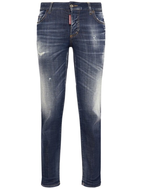 Dsquared2: Jeans skinny vita bassa Jennifer in denim - Blu Scuro - women_0 | Luisa Via Roma