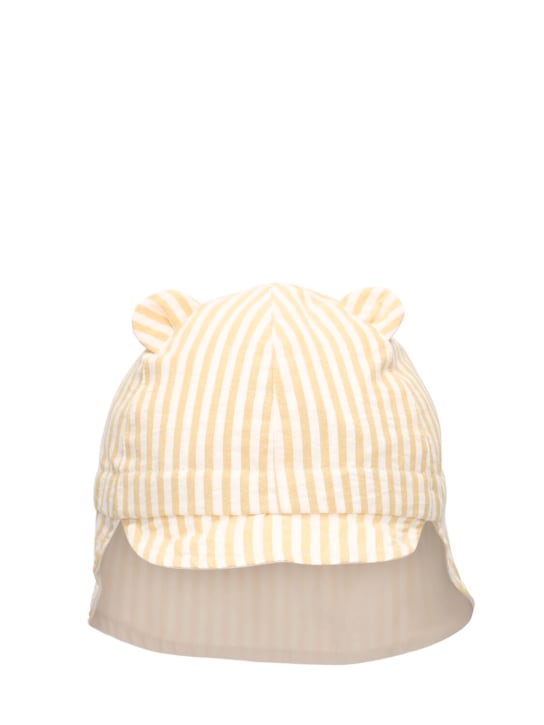 Liewood: Sombrero de algodón orgánico - Blanco/Amarillo - kids-girls_0 | Luisa Via Roma
