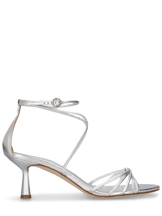 Aeyde: 65mm Luella laminated leather sandals - Silver - women_0 | Luisa Via Roma