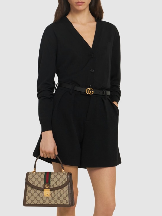 Gucci: Small Ophidia GG Supreme top handle bag - Ebony - women_1 | Luisa Via Roma