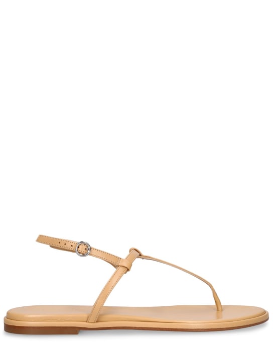 Aeyde: 10mm Nala nappa leather flat sandals - Camel - women_0 | Luisa Via Roma