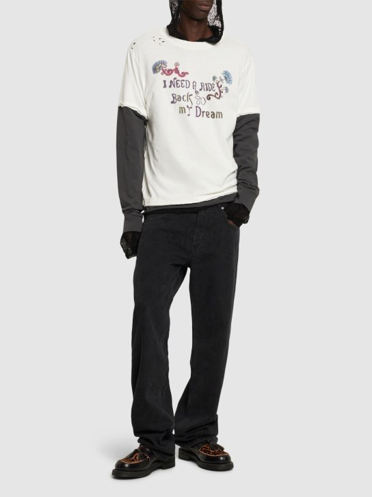 Bluemarble: T-Shirt aus Baumwolljersey mit Streifen - Weiß - men_1 | Luisa Via Roma