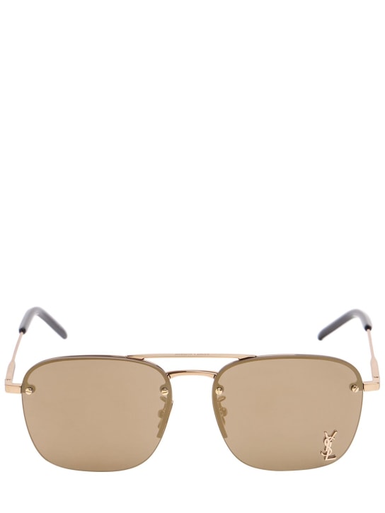 Saint Laurent: SL 309 metal sunglasses - Brown - men_0 | Luisa Via Roma