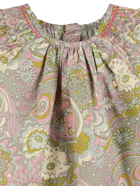 Bonpoint: Printed cotton dress - Bej - kids-girls_1 | Luisa Via Roma