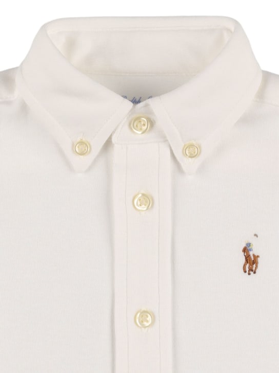 Polo Ralph Lauren: Cotton poplin shirt & shorts - Beyaz/Mavi - kids-boys_1 | Luisa Via Roma