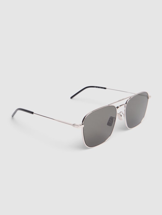 Saint Laurent: SL 309 round metal sunglasses - Silver - men_1 | Luisa Via Roma