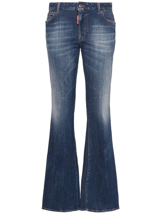 Dsquared2: Medium waist denim flared jeans - Blue - women_0 | Luisa Via Roma