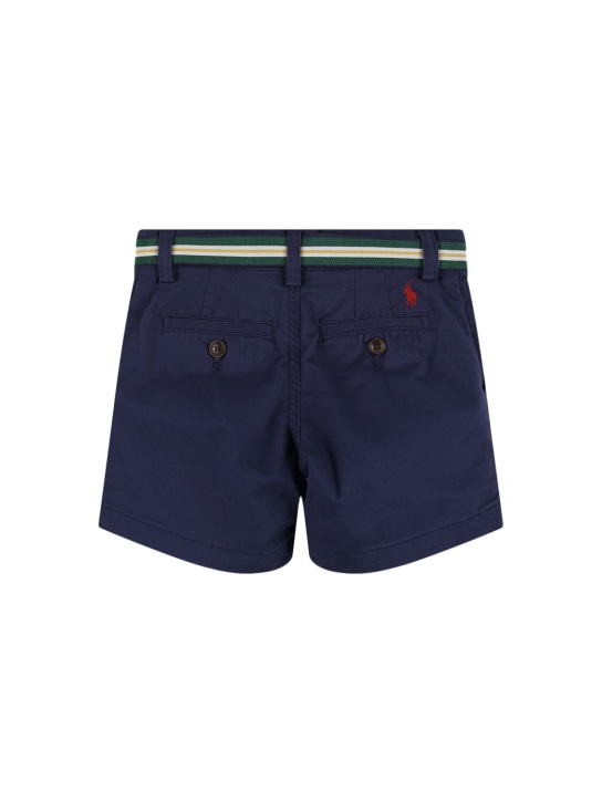 Polo Ralph Lauren: Shorts de sarga de algodón stretch - Azul Oscuro - kids-boys_1 | Luisa Via Roma