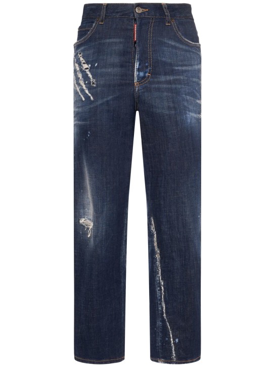 Dsquared2: Jeans rectos con cintura alta - Azul Marino - women_0 | Luisa Via Roma