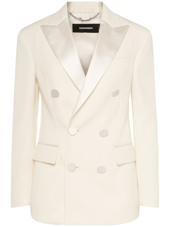 Dsquared2: Boston wool blend twill suit - Beyaz - women_0 | Luisa Via Roma