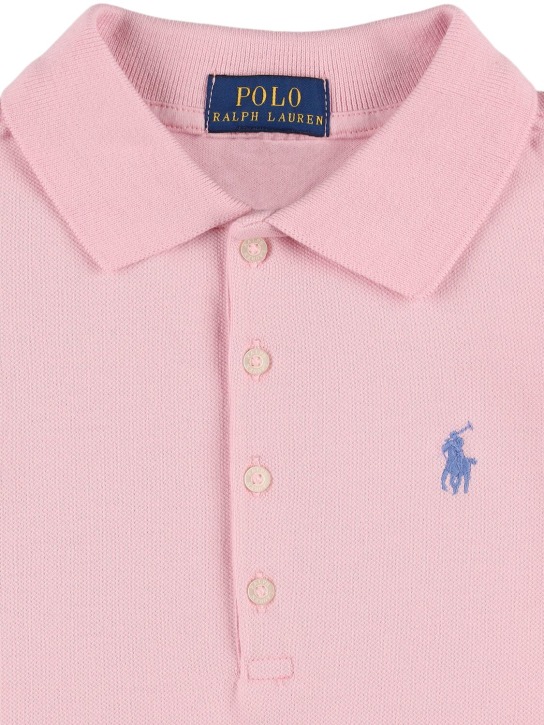 Ralph Lauren: Cotton blend piquet polo dress - Pink - kids-girls_1 | Luisa Via Roma
