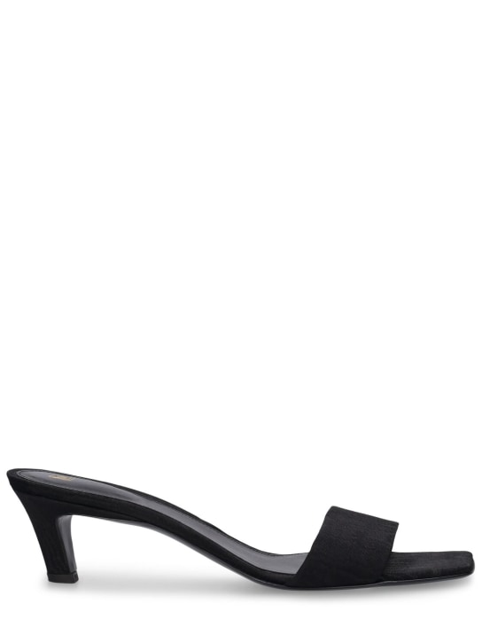 Toteme: 55mm The Mule moiré sandals - Black - women_0 | Luisa Via Roma