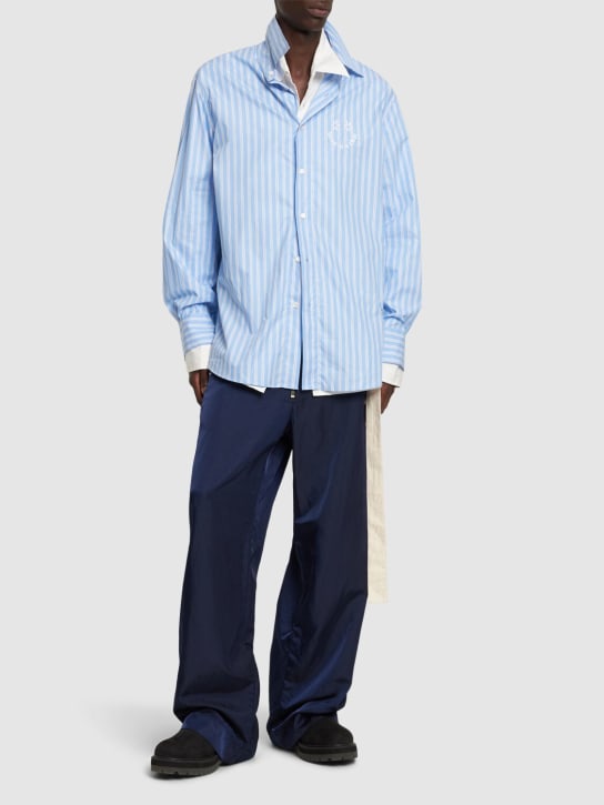 Bluemarble: Smiley striped cotton poplin shirt - Mavi - men_1 | Luisa Via Roma
