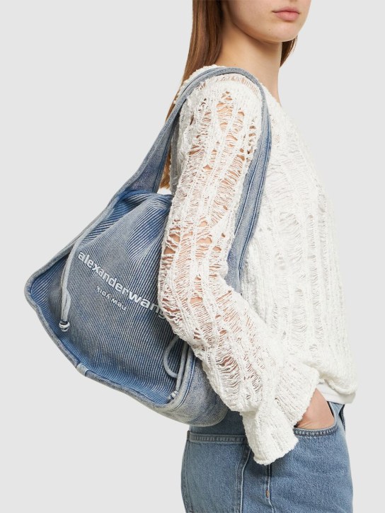 Alexander Wang: Large Ryan cotton shoulder bag - Pebble Beach - women_1 | Luisa Via Roma