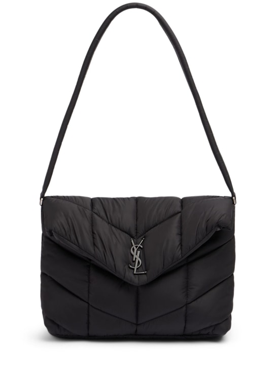 Saint Laurent: Nylon puffer bag - Black - women_0 | Luisa Via Roma
