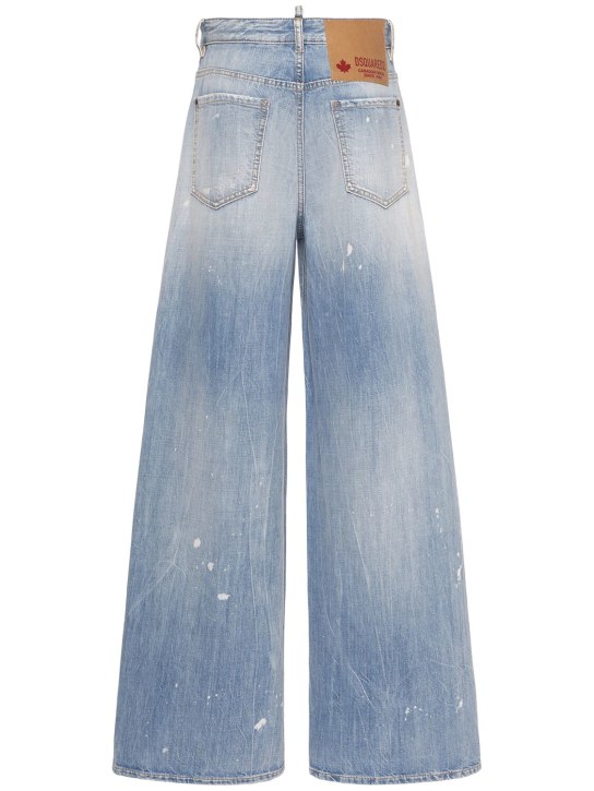 Dsquared2: Jeans larghi vita media Traveller in denim - women_3 | Luisa Via Roma
