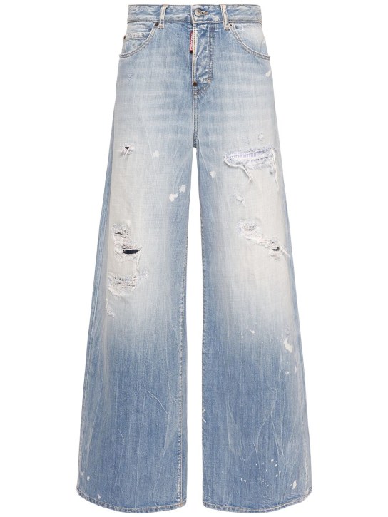 Dsquared2: Weite Jeans aus Denim „Traveller“ - Hellblau - women_0 | Luisa Via Roma