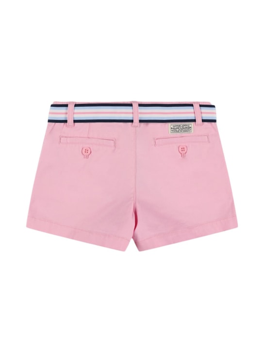 Polo Ralph Lauren: Shorts chino de algodón con cinturón - Rosa - kids-girls_1 | Luisa Via Roma