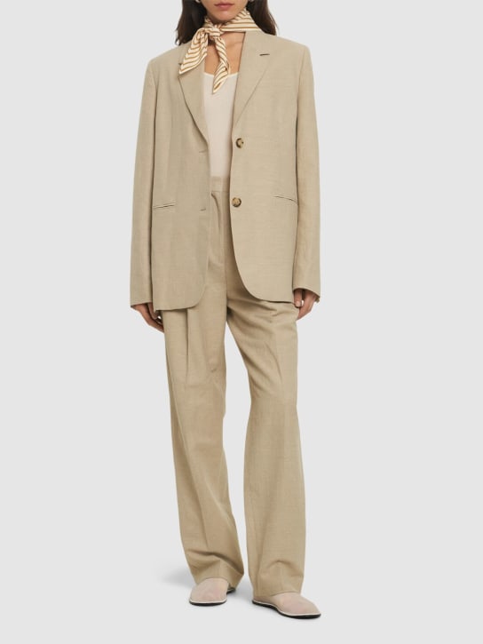 Toteme: Tailored suit linen blend jacket - Bej - women_1 | Luisa Via Roma