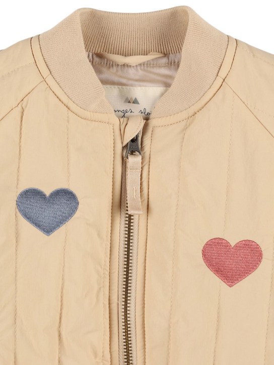 Konges Sløjd: Hearts embroidered nylon bomber jacket - kids-girls_1 | Luisa Via Roma