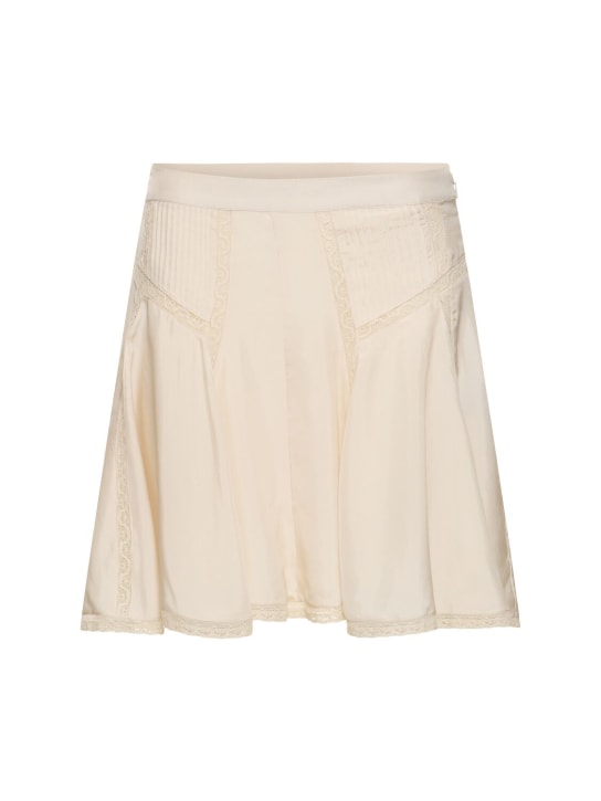 Isabel Marant: Zia silk mini skirt - Beyaz - women_0 | Luisa Via Roma