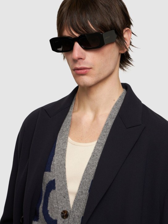 Gucci: GG1426S Rectangular acetate sunglasses - Siyah - men_1 | Luisa Via Roma