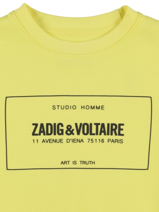 Zadig&Voltaire: コットンブレンドスウェットシャツ - イエロー - kids-boys_1 | Luisa Via Roma
