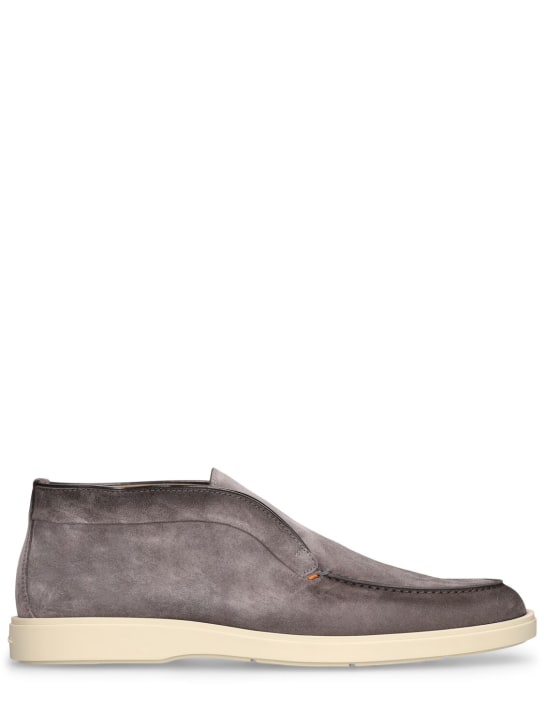 Santoni: Suede desert boots - Grey - men_0 | Luisa Via Roma