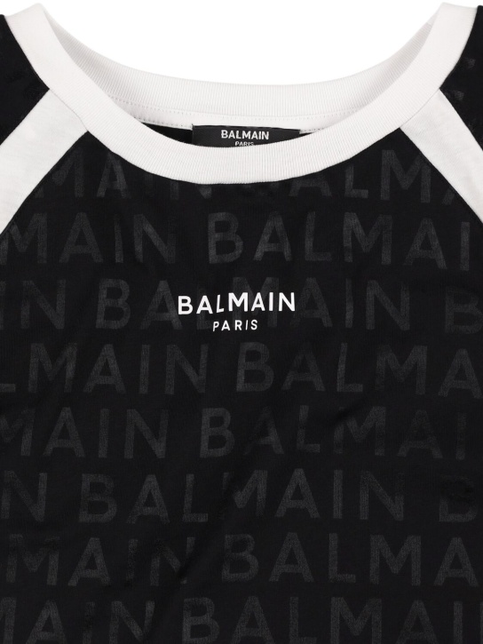 Balmain: Organic cotton jersey t-shirt - Black - kids-girls_1 | Luisa Via Roma