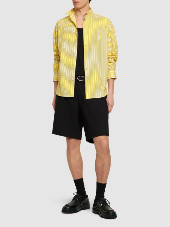 Jacquemus: La Chemise Simon cotton shirt - Yellow Striped - men_1 | Luisa Via Roma