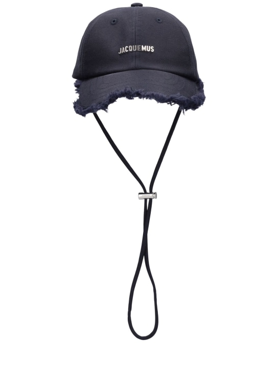 Jacquemus: La Casquette Artichaut cotton hat - Koyu Lacivert - men_0 | Luisa Via Roma