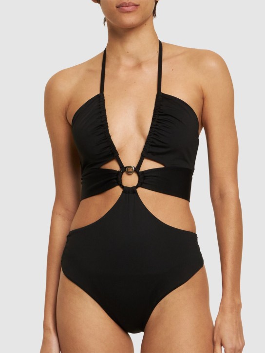 Max Mara: Cleopatra cutout one piece swimsuit - Black - women_1 | Luisa Via Roma