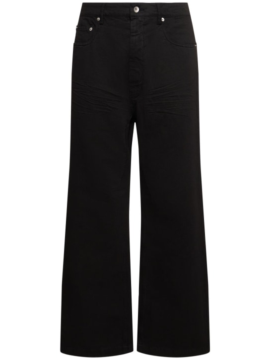 Rick Owens DRKSHDW: Jeans anchos de algodón - Negro - men_0 | Luisa Via Roma