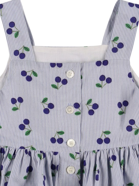 Bonpoint: Vestido de popelina de algodón estampado - Azul Claro - kids-girls_1 | Luisa Via Roma