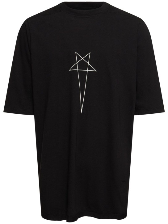 Rick Owens DRKSHDW: Camiseta de algodón - Black/Milk - men_0 | Luisa Via Roma