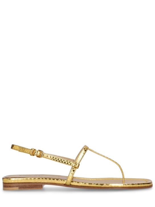 Michael Kors Collection: 10mm Ali python print leather sandals - Gold - women_0 | Luisa Via Roma
